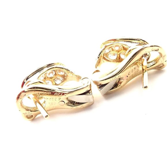 Rare! Van Cleef & Arpels 18k Yellow Gold Diamond MOP Door Knocker Earrings - Picture 7 of 10